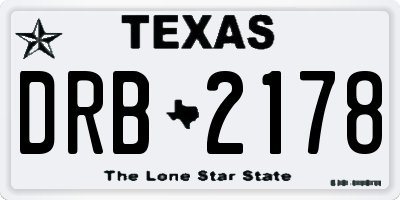 TX license plate DRB2178