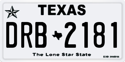 TX license plate DRB2181