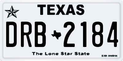 TX license plate DRB2184