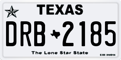 TX license plate DRB2185