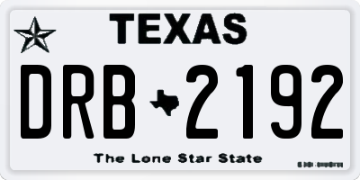 TX license plate DRB2192