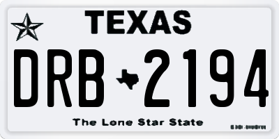 TX license plate DRB2194