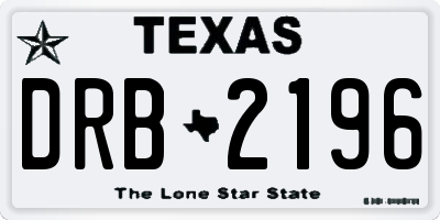 TX license plate DRB2196