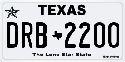 TX license plate DRB2200