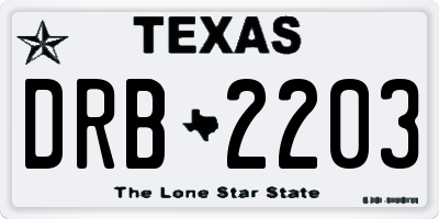 TX license plate DRB2203