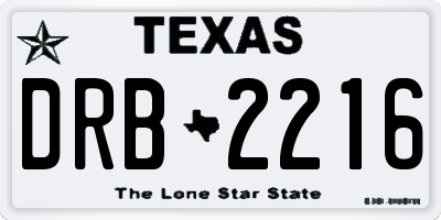 TX license plate DRB2216