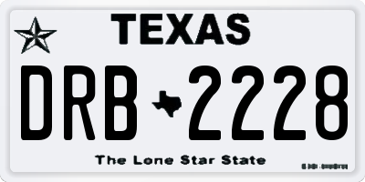 TX license plate DRB2228