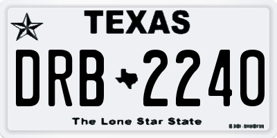 TX license plate DRB2240