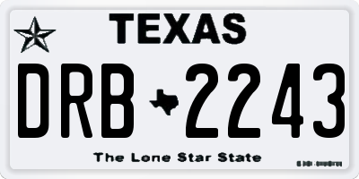 TX license plate DRB2243