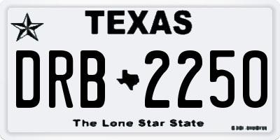 TX license plate DRB2250