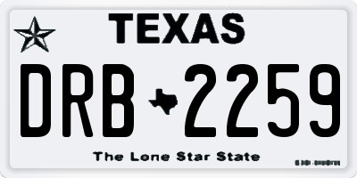 TX license plate DRB2259