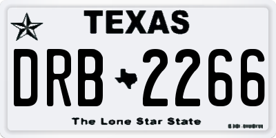 TX license plate DRB2266