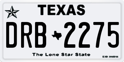 TX license plate DRB2275