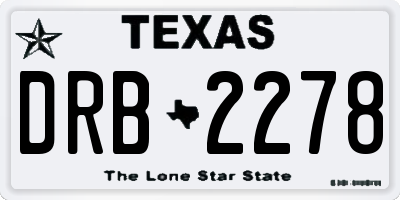 TX license plate DRB2278