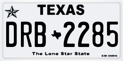 TX license plate DRB2285