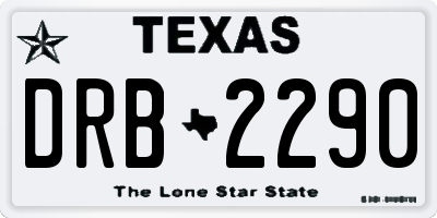 TX license plate DRB2290