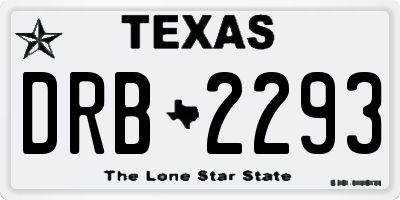 TX license plate DRB2293