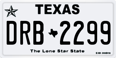 TX license plate DRB2299