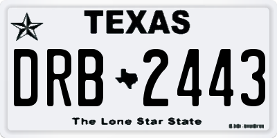 TX license plate DRB2443