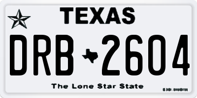 TX license plate DRB2604