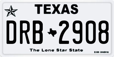 TX license plate DRB2908