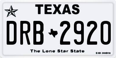 TX license plate DRB2920