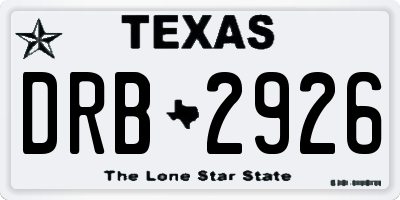 TX license plate DRB2926