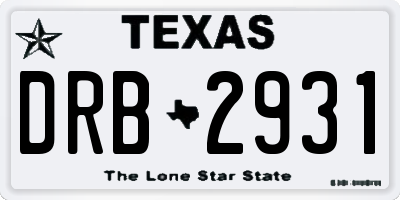 TX license plate DRB2931