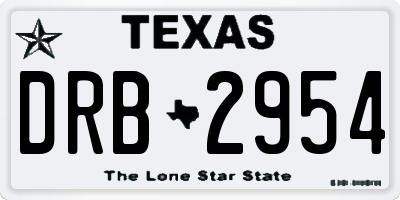 TX license plate DRB2954