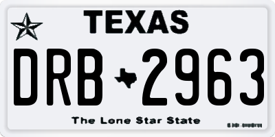 TX license plate DRB2963