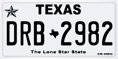 TX license plate DRB2982