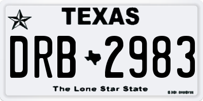 TX license plate DRB2983