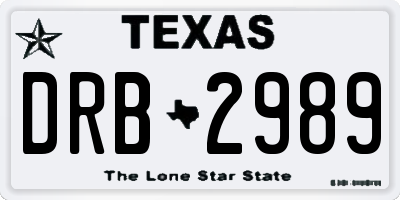 TX license plate DRB2989