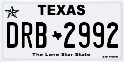 TX license plate DRB2992