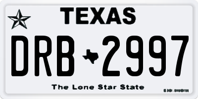 TX license plate DRB2997