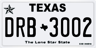 TX license plate DRB3002