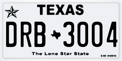 TX license plate DRB3004