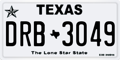 TX license plate DRB3049