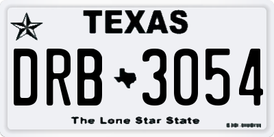 TX license plate DRB3054