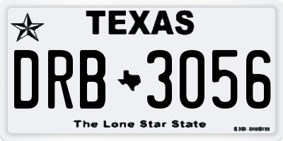 TX license plate DRB3056