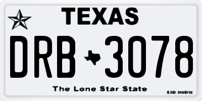 TX license plate DRB3078