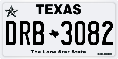 TX license plate DRB3082