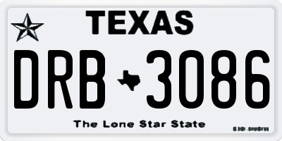 TX license plate DRB3086