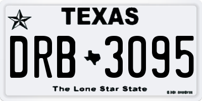 TX license plate DRB3095