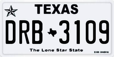 TX license plate DRB3109