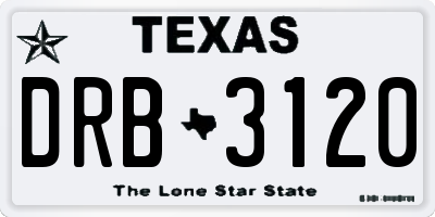 TX license plate DRB3120