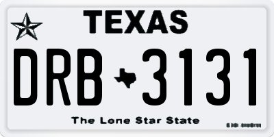 TX license plate DRB3131