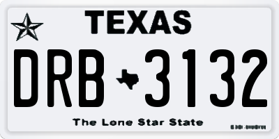 TX license plate DRB3132