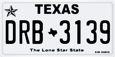 TX license plate DRB3139