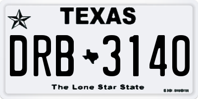 TX license plate DRB3140